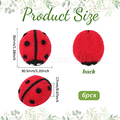 6 pieza de accesorio para disfraz de mariquita en fieltro de lana 3D&nbsp;AJEW-PH0008-83