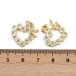 Pendenti in zirconi cubici trasparenti in micro pavè di ottone&nbsp;ZIRC-I367-14G-01
