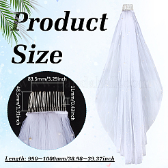 Voiles de mariée longs en organza&nbsp;AJEW-WH0596-965A-01