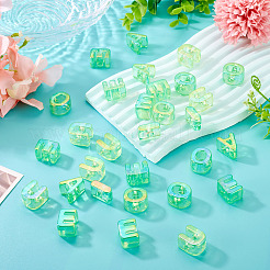 50 pièces 5 styles placage uv arc-en-ciel perles acryliques irisées&nbsp;OACR-TA0004-67D