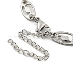 Bracciali con catene ovali in acciaio inossidabile 304 anti-ossidazione per uomo e donna&nbsp;BJEW-D042-16P