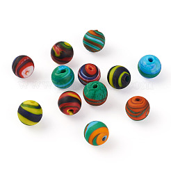 12pcs 6 Farben handgemachte gefrostete Bunte Malerei-Perlen&nbsp;LAMP-BT0001-02