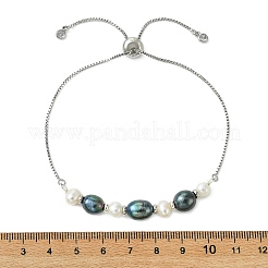 Verstellbare Armbänder mit Schiebeverschluss aus natürlichen Süßwasserzuchtperlen&nbsp;KK-BJEW-JB14102-02