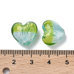 Perles en verre d'argent feuille manuelles&nbsp;LAMP-F043-02C