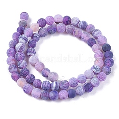 Chapelets de perle en agate naturelle patinée&nbsp;G-L534-01-6mm