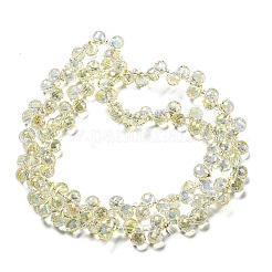 Fili di perle di vetro trasparente placcato completamente arcobaleno&nbsp;EGLA-M030-01A-FR01