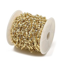 Cuore di placcatura a cremagliera e catene a maglie rotonde in ottone&nbsp;CHC-A007-06KCG