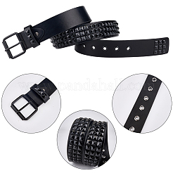 Ceintures à chaîne en cuir PU avec rivets pyramidaux en alliage&nbsp;AJEW-WH20018-82EB