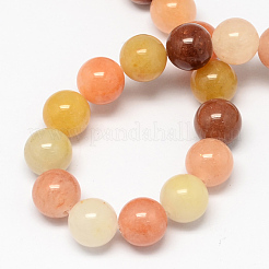 Chapelets de perle en jade de topaze naturelle&nbsp;G-R193-06-8mm