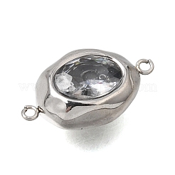 Breloques connecteurs en acier inoxydable 304 et zircon cubique&nbsp;SA-CBADCF0-06P-01