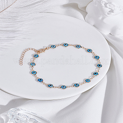 1 Stück Gliederketten-Armbänder im Ethno-Stil mit bösem Blick für Frauen&nbsp;BJEW-LP0004-15