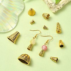 72 Stück 10-teilige Perlenkappe und Kegel aus Legierung im tibetischen Stil&nbsp;TIBE-YW0001-57