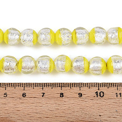 Fil de perles lumineuses en feuille d'argent faites à la main&nbsp;FOIL-N029-03B
