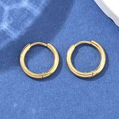 Orecchini a cerchio huggie in acciaio inossidabile placcato ionico (ip) 304&nbsp;X-EJEW-F111A-14mm-G