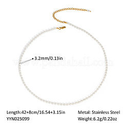Elegante Halsketten aus Kunstperlen im französischen Stil mit Endketten aus Edelstahl für Damen&nbsp;BJ9351