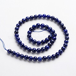 Runde gefärbte und natürliche Lapislazuli Edelstein Perlenstränge&nbsp;G-J333-05-6mm