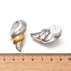 Pendientes de botón de dos tonos de acero inoxidable 304&nbsp;EJEW-G422-04GP-03