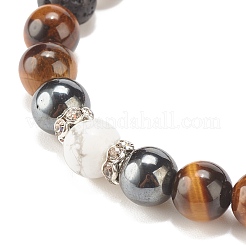Rundes Stretch-Armband mit natürlichen Edelsteinen&nbsp;BJEW-JB08180