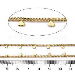 Catene a maglie con ciondoli a forma di cuore in ottone&nbsp;CHC-H113-08G