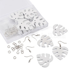 DIY-Sets zum Herstellen von baumelnden Ohrringen mit Monstera-Blättern&nbsp;DIY-TA0008-38