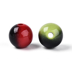 Sprühlackierte runde Perlen aus undurchsichtigem Acryl&nbsp;SACR-T018-22M