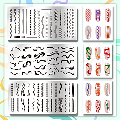 DIY-Nagelkunst-Vorlagen aus Edelstahl&nbsp;MRMJ-WH0092-028