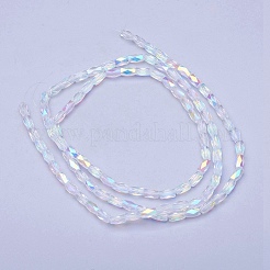 Galvanisieren transparente Glasperlen Stränge&nbsp;EGLA-E046-C01