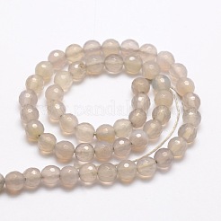 Sfaccettato agata naturale perle tonde fili&nbsp;G-E319B-6mm-09