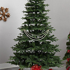 Perla rotonda in plastica ABS con decorazione in ferro per alberi di Natale&nbsp;HJEW-PH02601