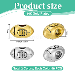 80 pièce de perles européennes en alliage de zinc de 2 couleurs&nbsp;FIND-PH0061-74