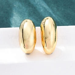 Orecchini a bottone ovali in ottone&nbsp;EJEW-Q015-20B-G