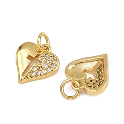 Pendentifs avec zircon cubiques à micro-pavés en laiton&nbsp;ZIRC-I367-01G-01
