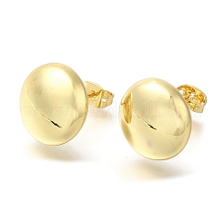 Pendientes de botón de latón chapado en rack&nbsp;EJEW-L097-06G