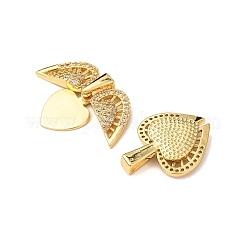 Pendentifs ouvrants en laiton micro pavé de zircones cubiques&nbsp;KK-D012-02G