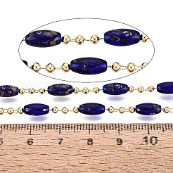 Catene a maglie realizzate a mano in ottone e perline di vetro&nbsp;CHC-Q021-04B-G