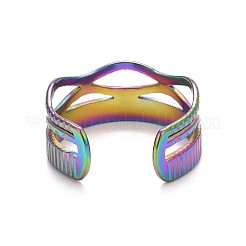 Bague ouverte ovale en acier inoxydable 304 avec placage ionique (IP) pour femme&nbsp;RJEW-C025-30M