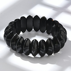 Doppelkegel-Stretcharmbänder aus natürlichem Obsidian für Frauen und Männer&nbsp;BJEW-C097-05E