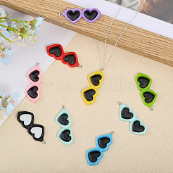 45pcs 9 couleurs pendentifs en résine opaque&nbsp;RESI-GL0001-06