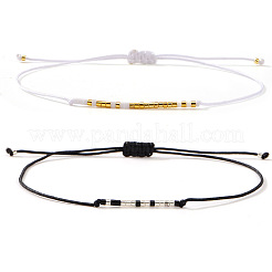 2 Stück minimalistisches Armband aus geflochtenen Glasperlen&nbsp;VR4504-1