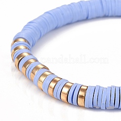 Bracelets élastiques faits à la main de perles heishi en pâte polymère&nbsp;BJEW-JB05303-04