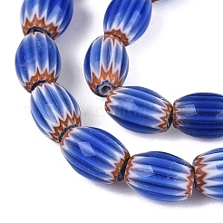 Hilos de cuentas cilíndricas de vidrio millefiori hechas a mano&nbsp;LA-N002-01A