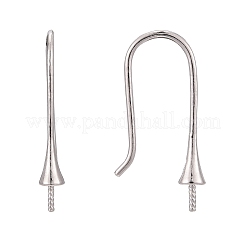 925 crochet de boucle d'oreille en argent sterling plaqué rhodium anti-ternissement&nbsp;STER-I016-101P