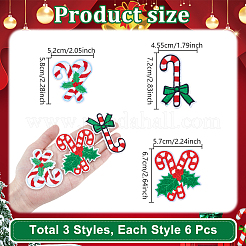 18 Stück 3 Stile Weihnachtsstickgarn zum Aufbügeln/Aufnähen&nbsp;PATC-NB0001-47