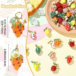 5 pendentif fraise fait main en verre soufflé&nbsp;PALLOY-YW00108-01