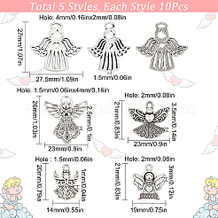 50 pz 5 ciondoli in lega di stile tibetano&nbsp;PALLOY-SC0004-07