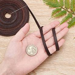 Cordon plat en cuir de vachette&nbsp;NCOR-WH0002-01A