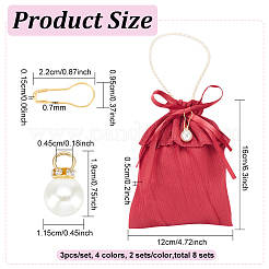 8 Set 4 Farben Satin-Schmuck-Geschenktüten mit Kordelzug&nbsp;ABAG-BC0001-40