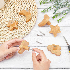 6 cintre en bois de hêtre de style 3 pièces&nbsp;AJEW-BC0001-88