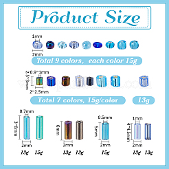 348g 24 Farben Glas Saatperlen&nbsp;SEED-PH0002-71