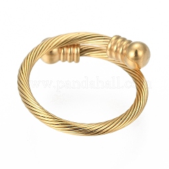 Trendige Torque-Armreif- und Ring-Sets aus Edelstahl 304&nbsp;SJEW-H073-13A